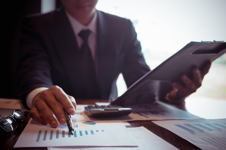 man working in office focus