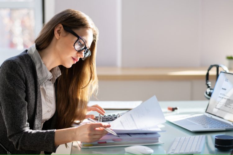 woman working