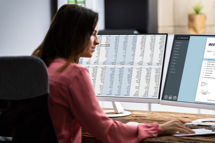 woman working in office