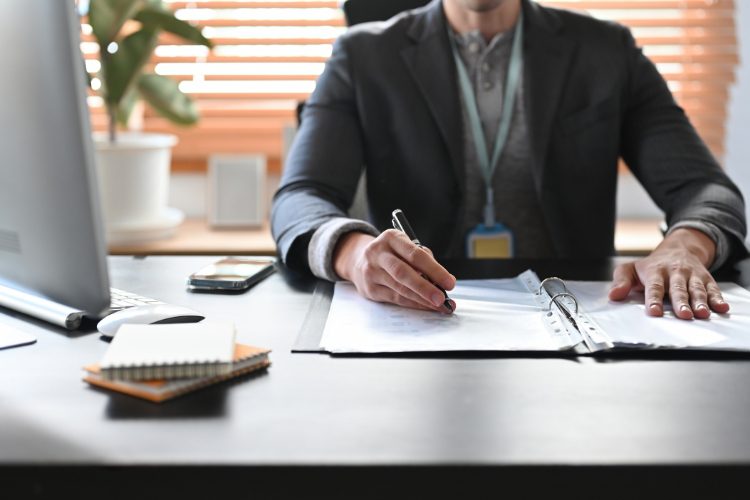 man working in office
