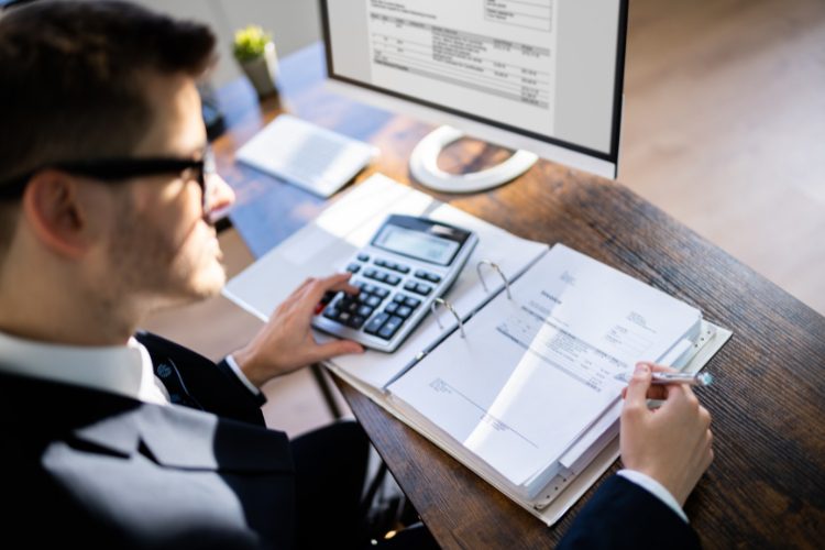 man working in office focus 