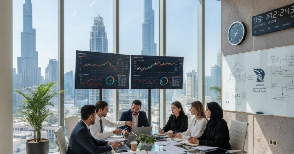 Financial Forecasting team is sitting in meeting