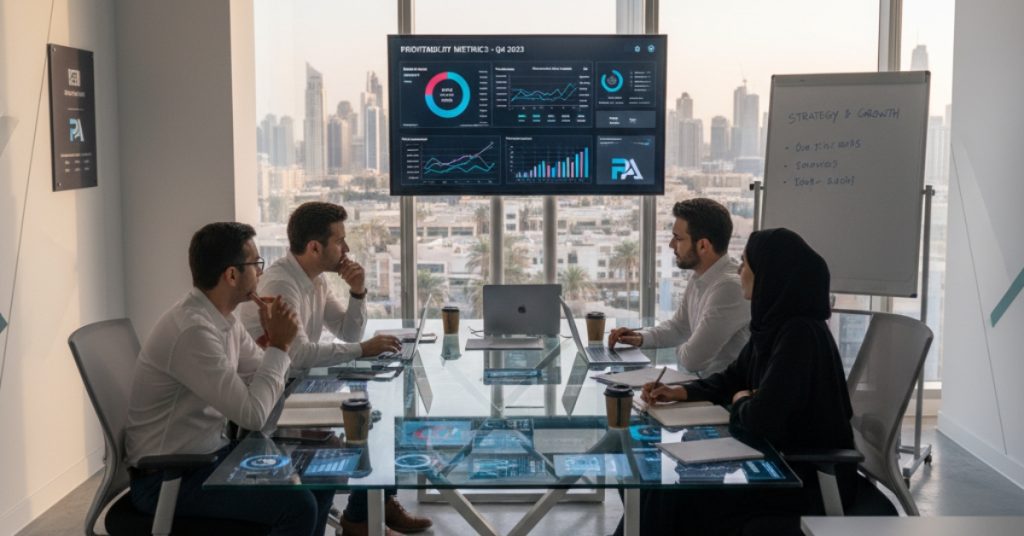 Profitability Analysing team is sitting together