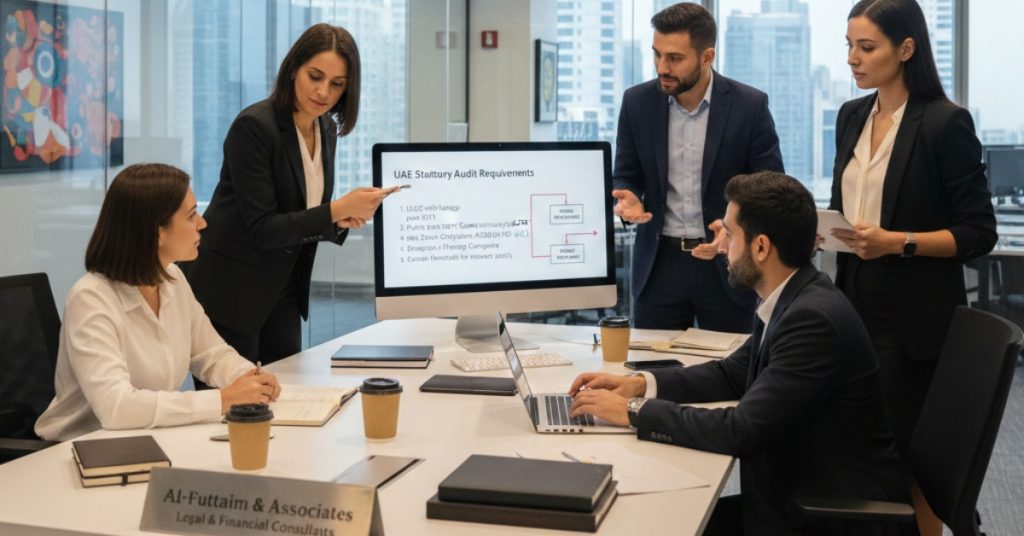 Team is in meeting for Which Companies Must Have Statutory Audits in UAE