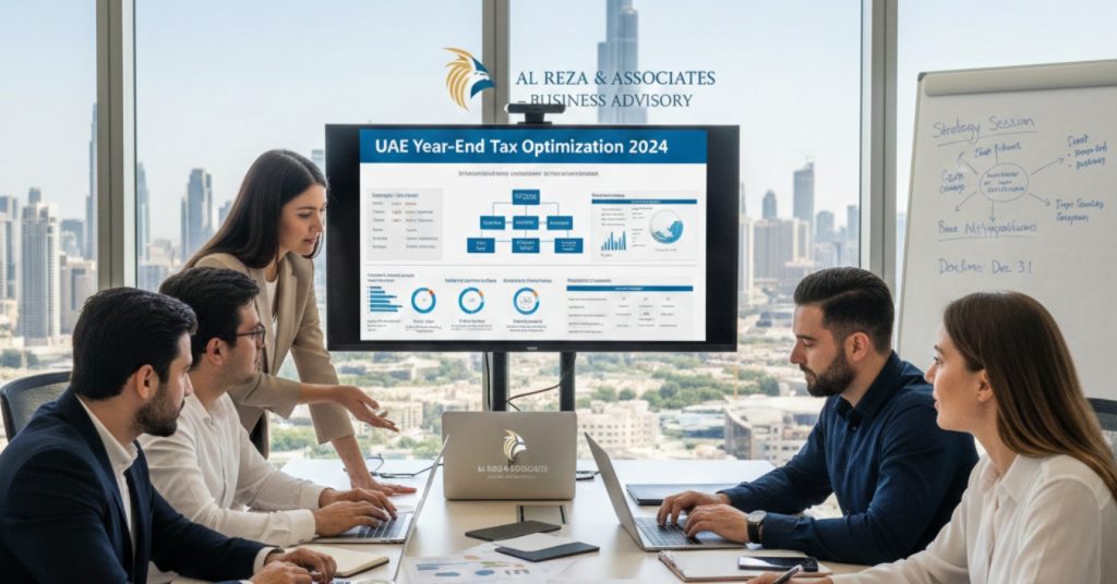 Team is working on Year-End Tax Planning Strategies for UAE Businesses
