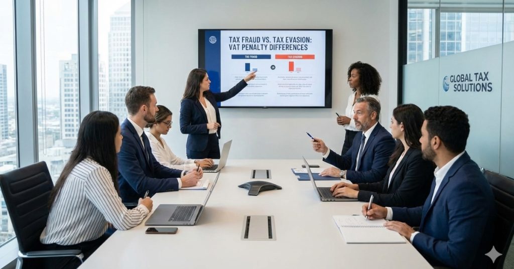 Team is in regrading Tax Fraud vs Tax Evasion VAT Penalty Differences