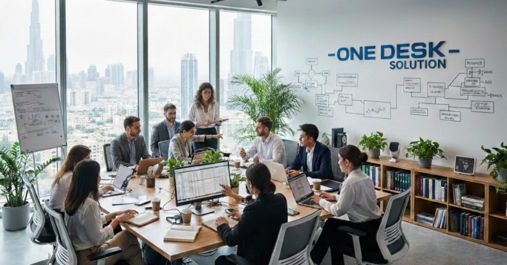 Team is in office working on Law Firm Accounting Services UAE