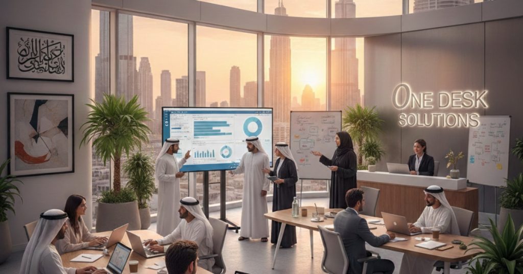 Team is working in office in UAE regarding Guide to Hospital Financial Management Systems in UAE