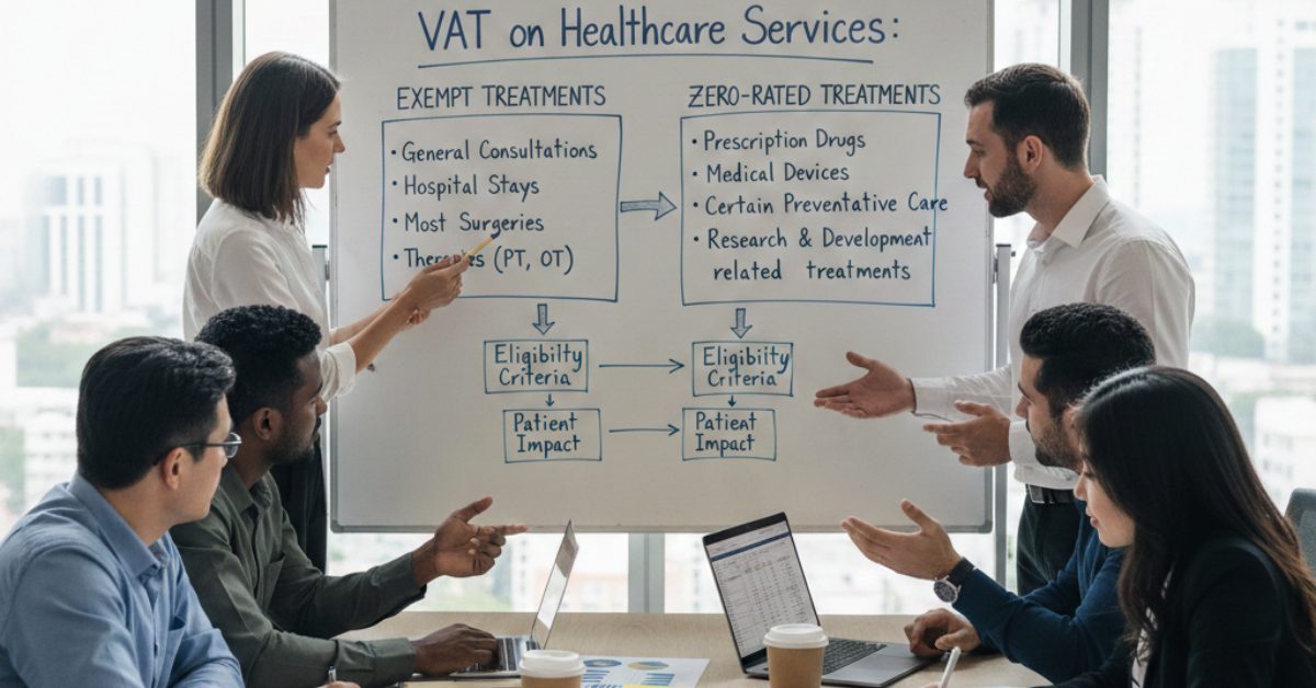 Team is working on VAT on Healthcare Services Exempt vs Zero-Rated Treatments