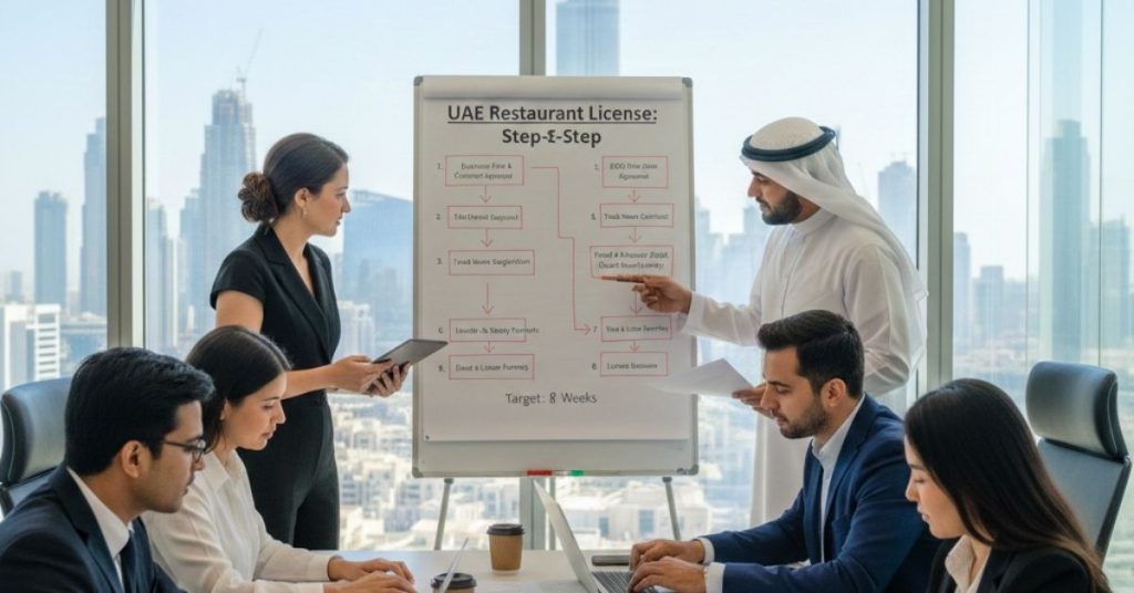 team is working on How to get restaurant license in UAE