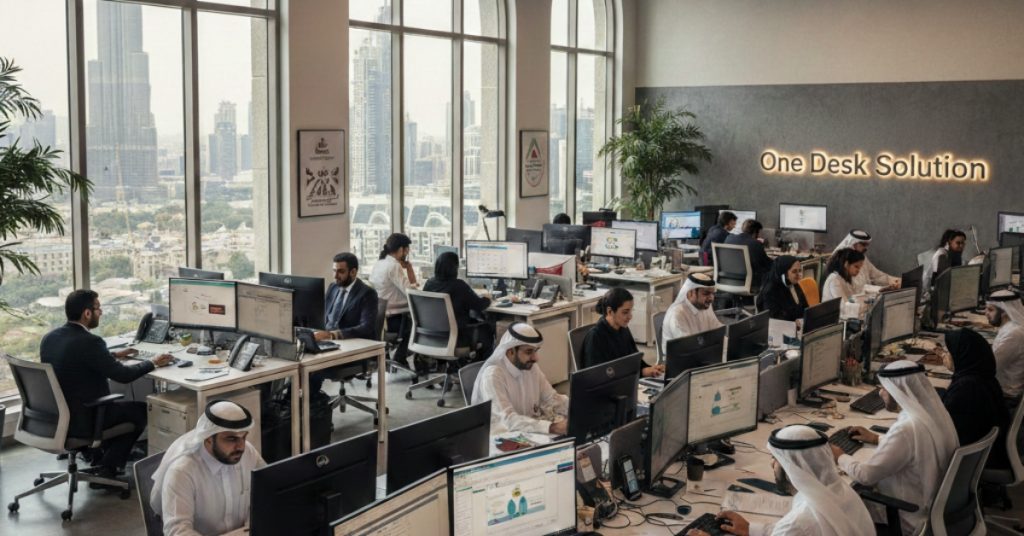 Employees are woring in office regarding licenses that catering businesses need in UAE