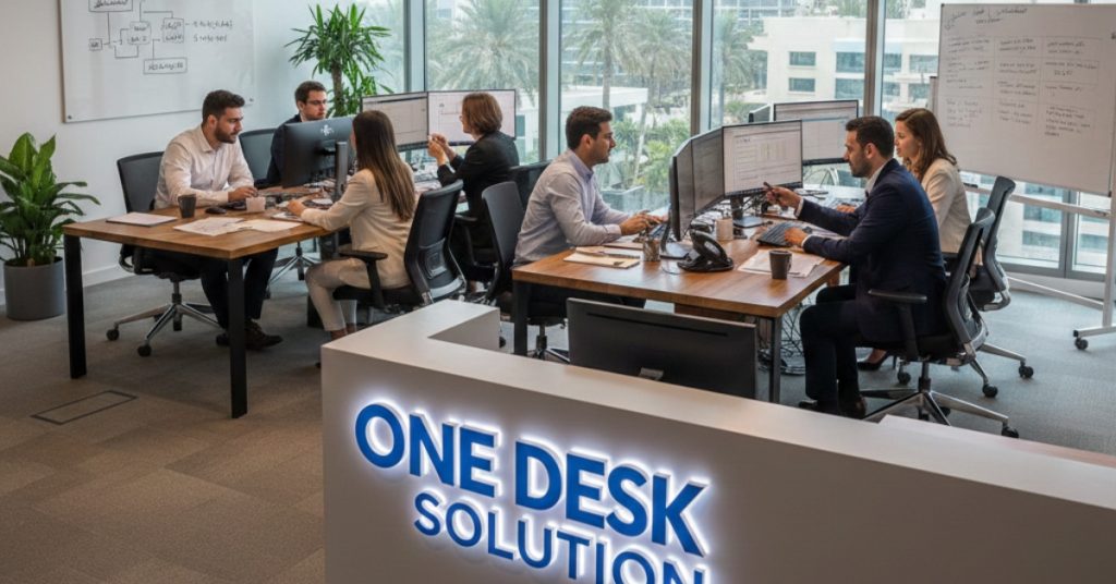 Employees are working on alcohol license requirements in office in UAE