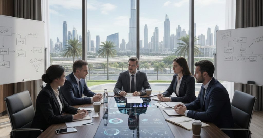 Strategic financial planning team is in meeting