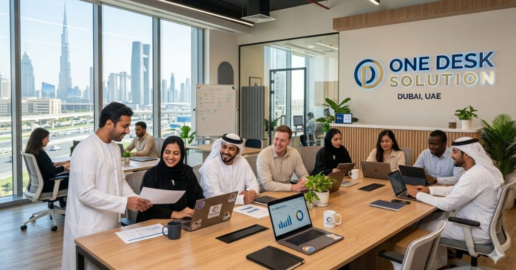 Employees are working regarding handling software licensing revenue in Dubai