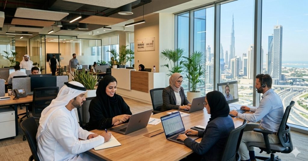 Employees are working regarding licenses do real estate agents need in Dubai