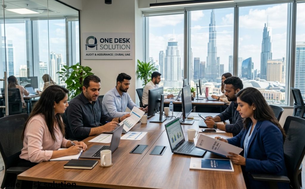 One Desk SOlution, audit expert team working in the office, Dubai UAE