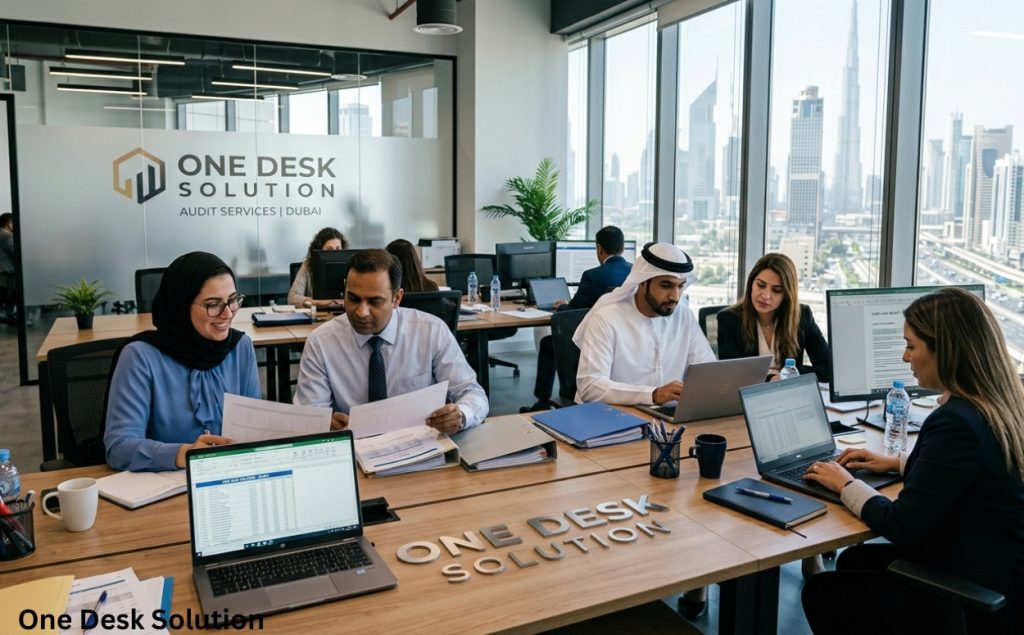 One Desk Solution, audit services team working in the office, Dubai