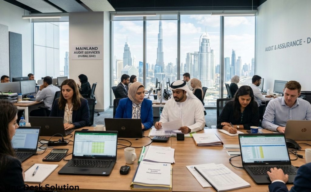 Mainland Company Audit team working in office Dubai , UAE