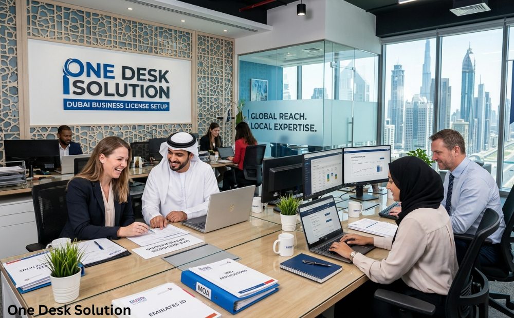 One Desk Solution, Business License set up team in the office in Dubai