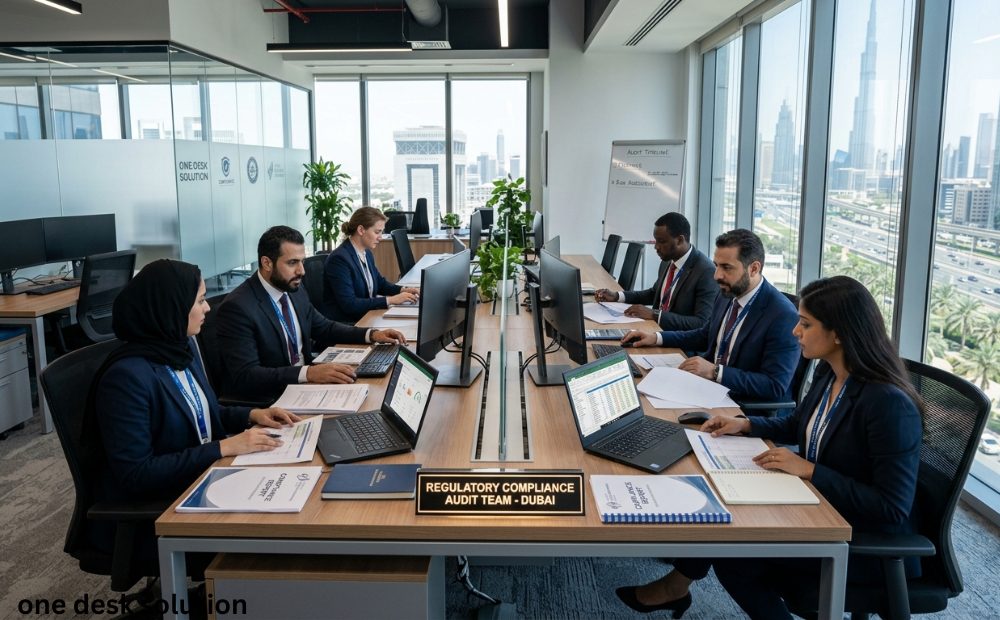 one desk solution, Regulatory Compliance Audit team in the office in dubai