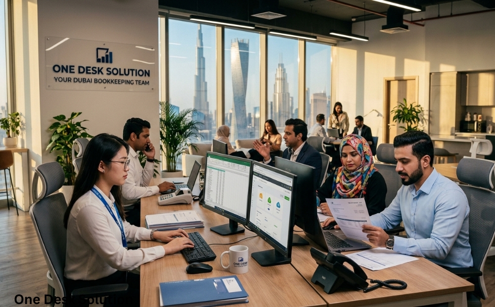 One Desk Solution, bookkeeping team working in the office in Dubai