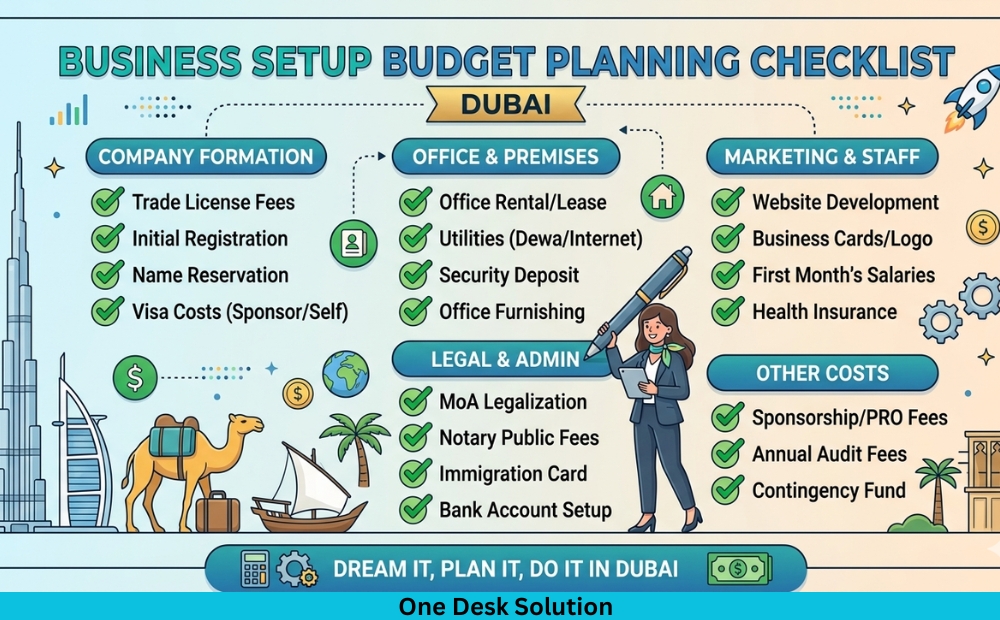 Business Setup Budget Planning Checklist dubai