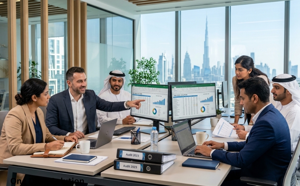 One Desk Solution, Audit expert team working in the office, UAE