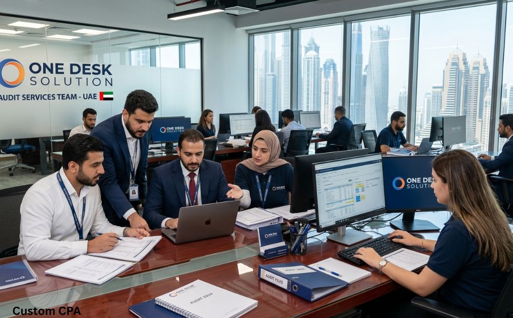 One Desk Solution, Audit Services team working in the office, UAE