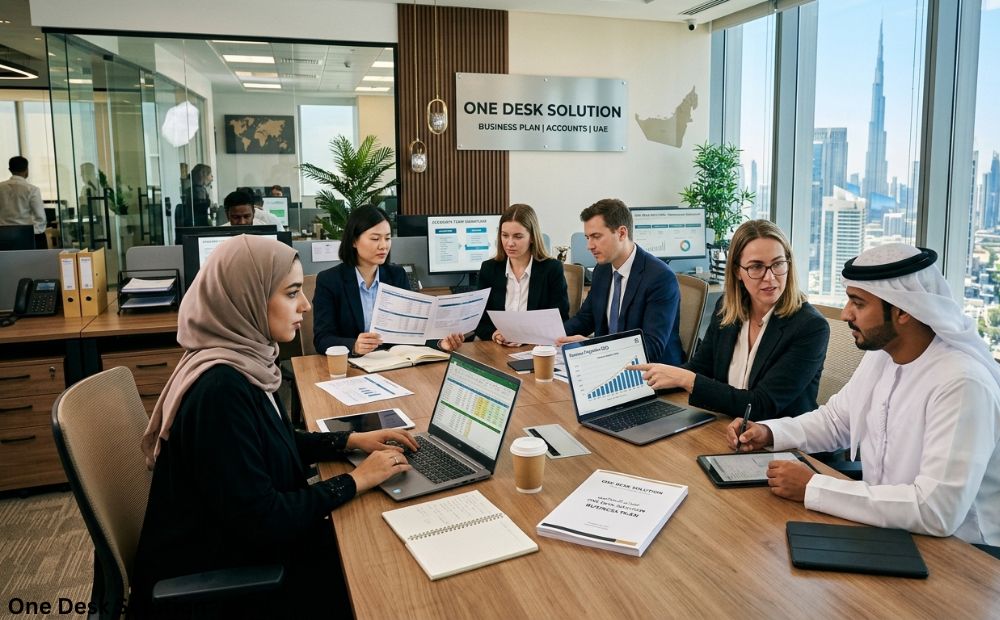 One Desk Solution, Business plan accounts team working in the office, UAE