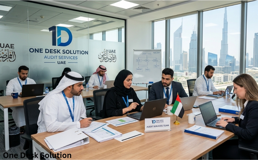 One Desk Solution, audit Services team working in the office, UAE