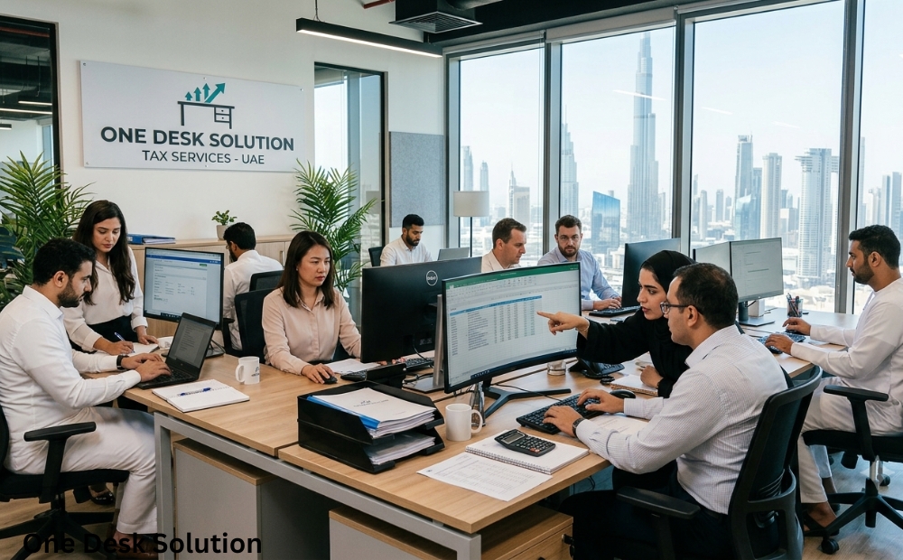 One Desk Solution,Tax Services team working in the office, UAE