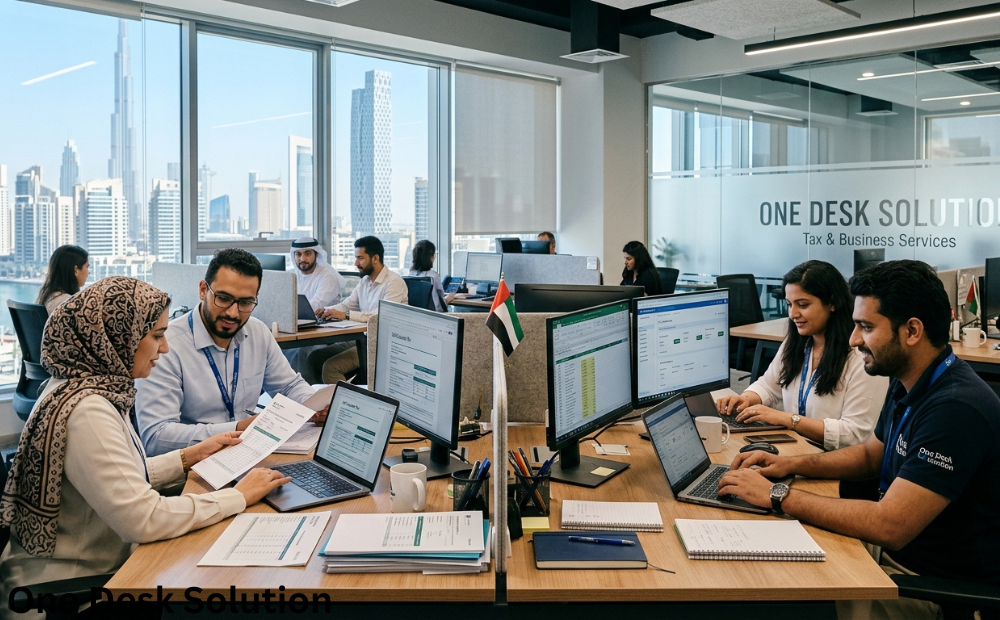 One Desk Solution, Tax services team working in the office, UAE