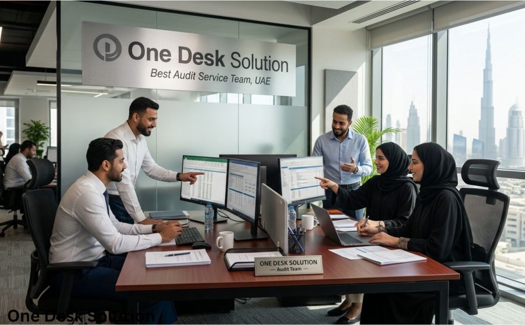 One Desk Solution, best audit service team working in the office, UAE