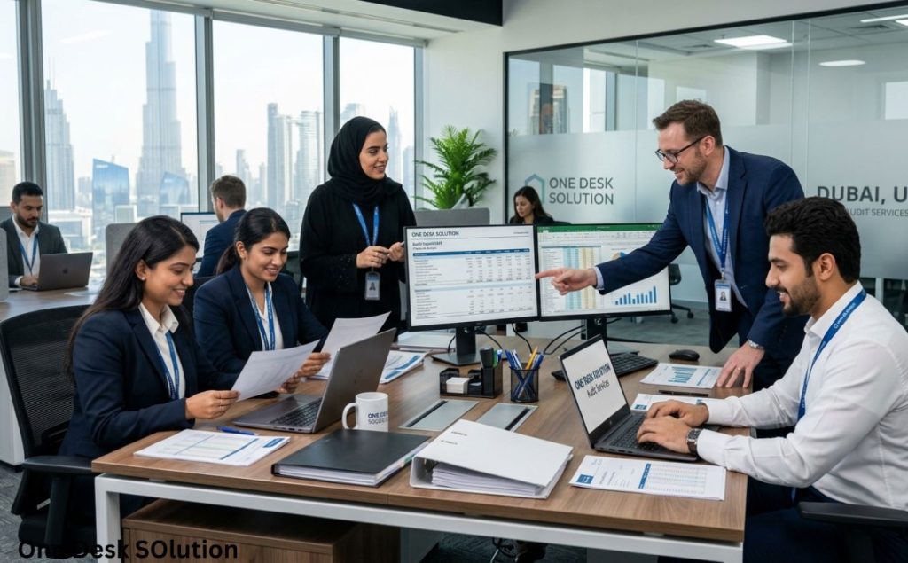 One Desk Solution, expert Audit Services team working in the office, UAE