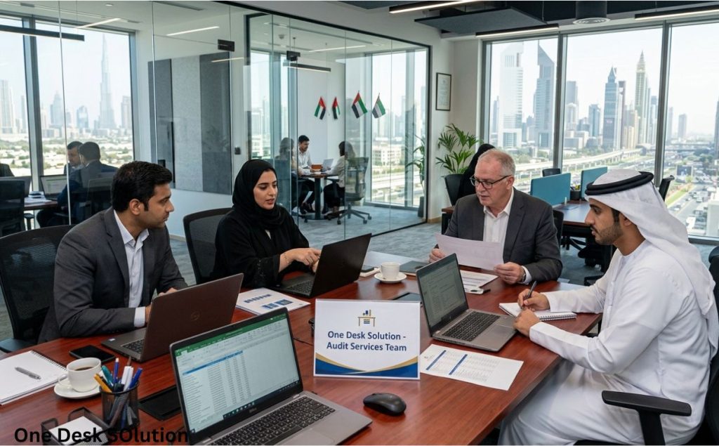 One Desk Solution, Audit Services team working in the office, UAE
