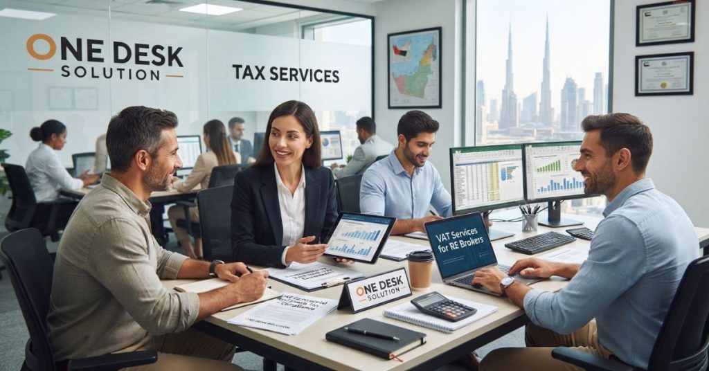 Employees are working regarding Tax Services for real estate brokers