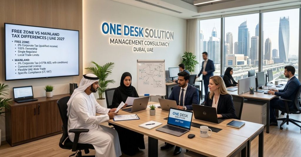 Free Zone vs Mainland Tax Differences UAE 2027