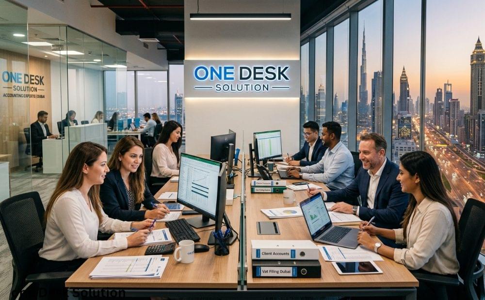 One Desk Solution, accounting experts team working in the office, Dubai