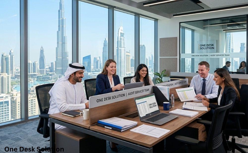 One Desk Solution, Audit services team in the office in Dubai