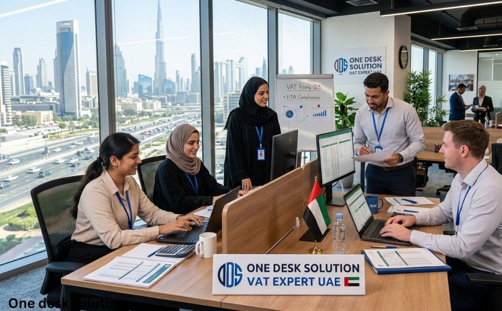 One Desk Solution, VAT Expert team working in the office in UAE