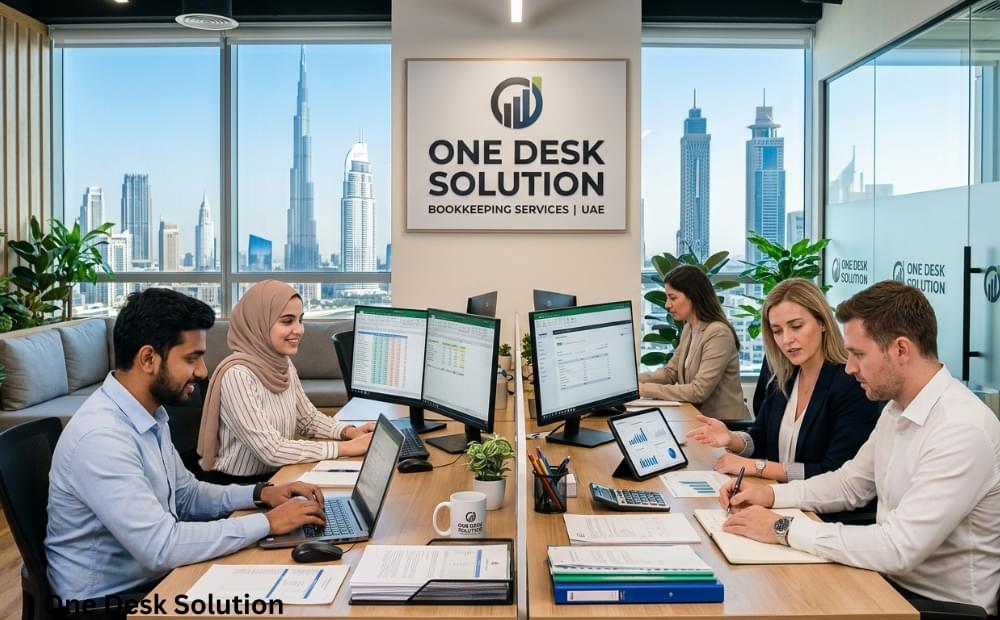 One Desk SOlution, bookkeeping services s team working in the office in UAE