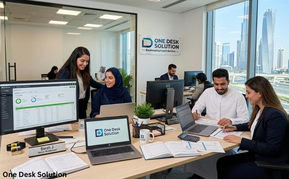 One Desk Solution, bookkeeping expert Services team working in the office, UAE