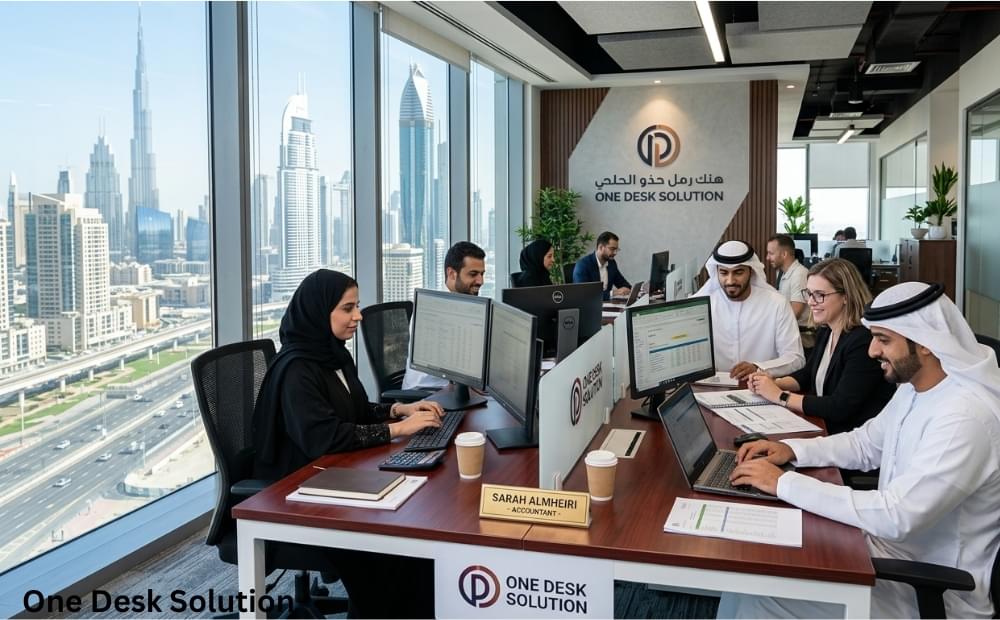 One Desk Solution, accounting Services team working in the office, UAE