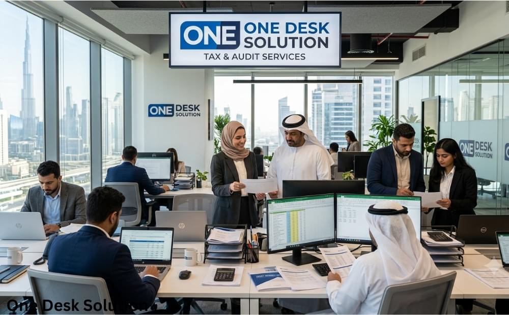 One Desk Solution, Tax and audit services team working in the office, UAE