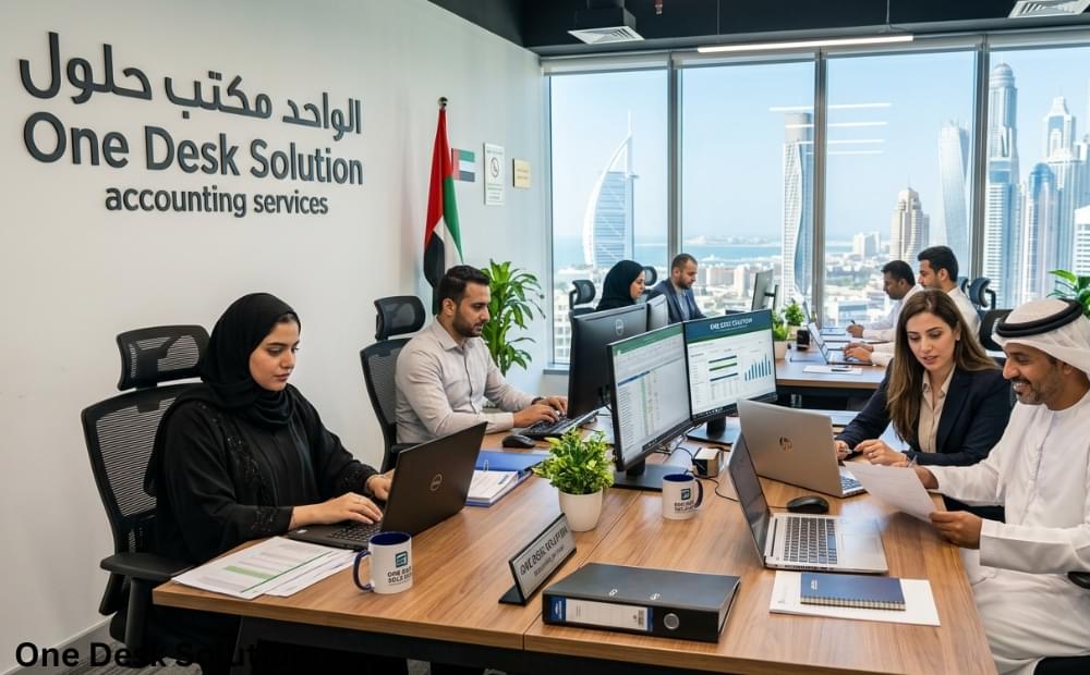 One Desk Solution, accounting Services team working in the office, UAE