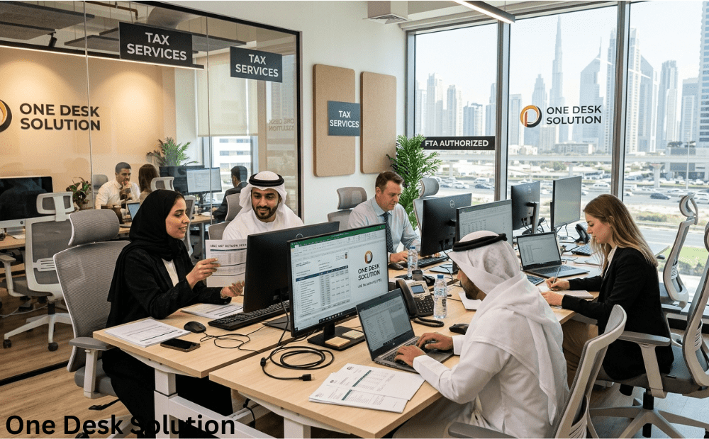 One Desk Solution, Tax services team working in the office, UAE