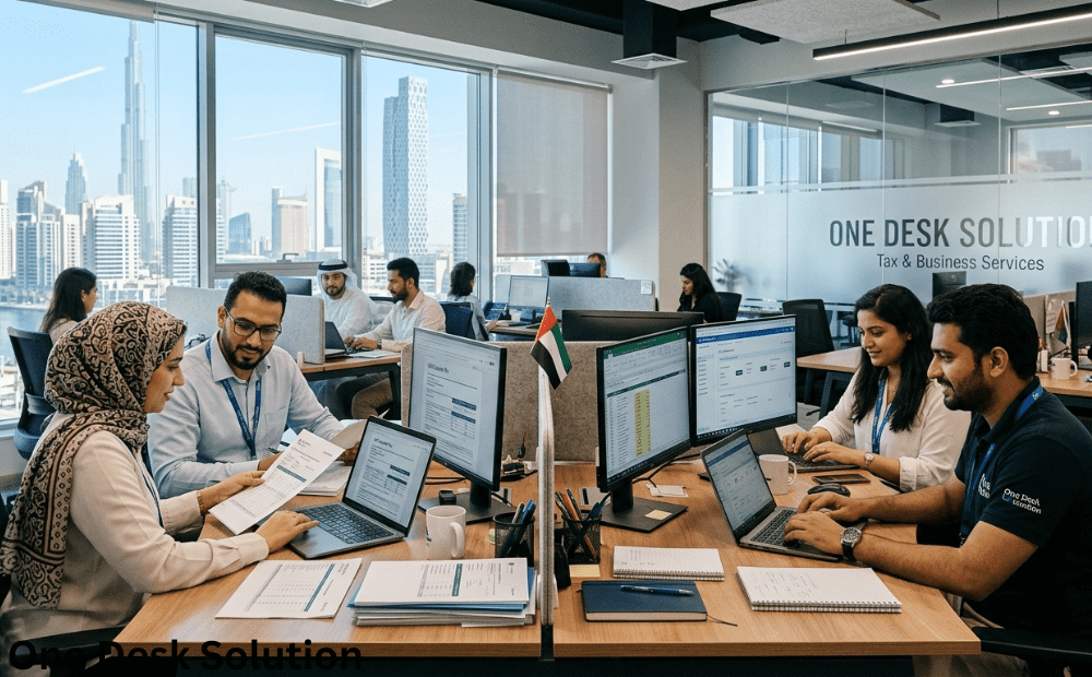 One Desk Solution, Tax services team working in the office, UAE