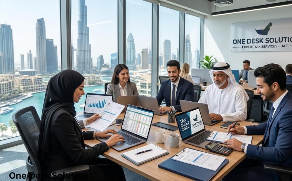 One Desk Solution, Expert tax Services team working in the office, UAE